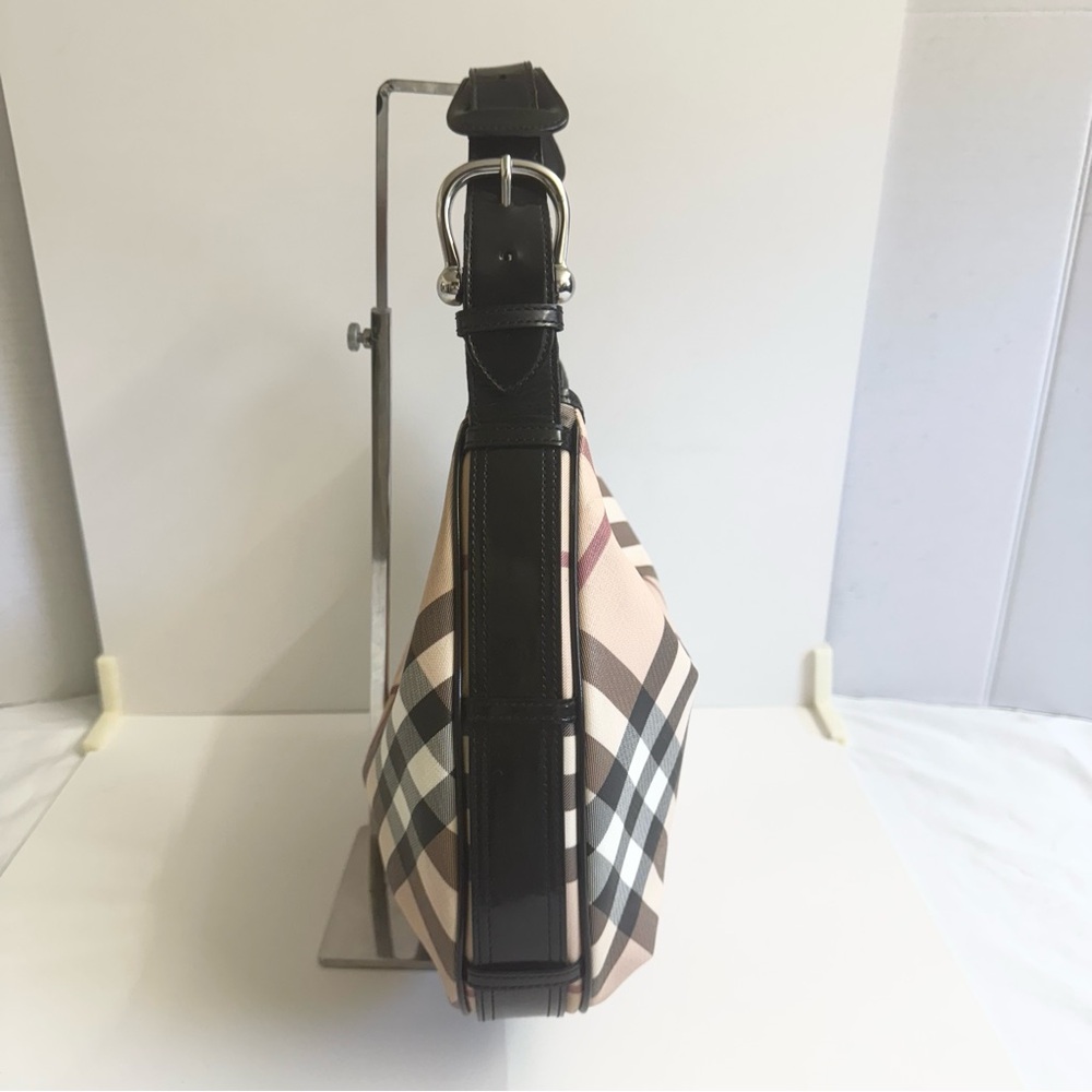 Burberry Black and Cream Checkered Hobo Bag - Picture 3 of 15